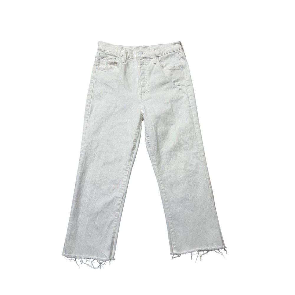 MOTHER White Cropped Ankle Jeans